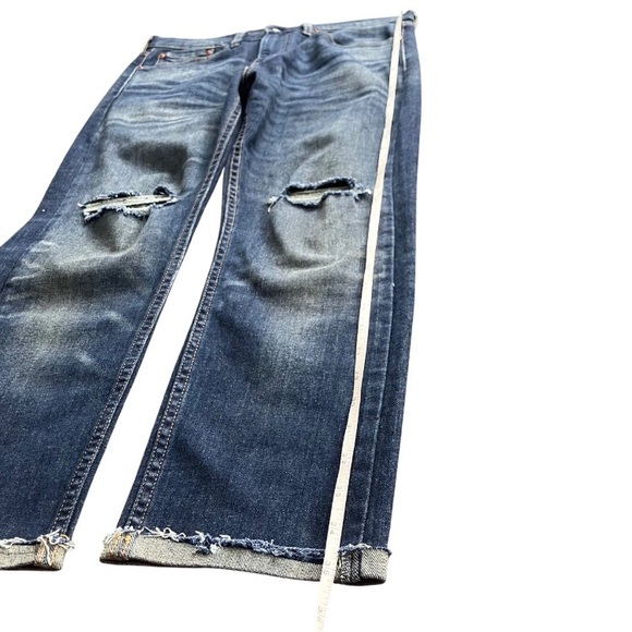 Levi’s 510 Skinny Jeans W31 Tag Actual 32x24.5 Cropped Dark Wash Rolled Hem - Picture 13 of 16